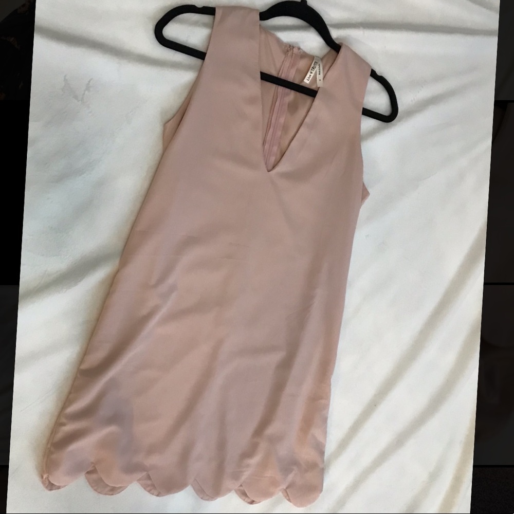 Scalloped pink dress